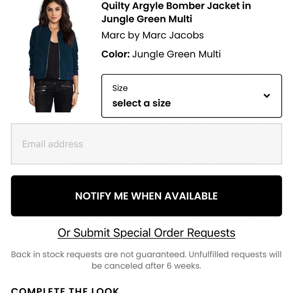 Marc By Marc Jacobs Blue Bomber Jacket with Fitted Silhouette and Gold Zipper - Picture 3 of 4